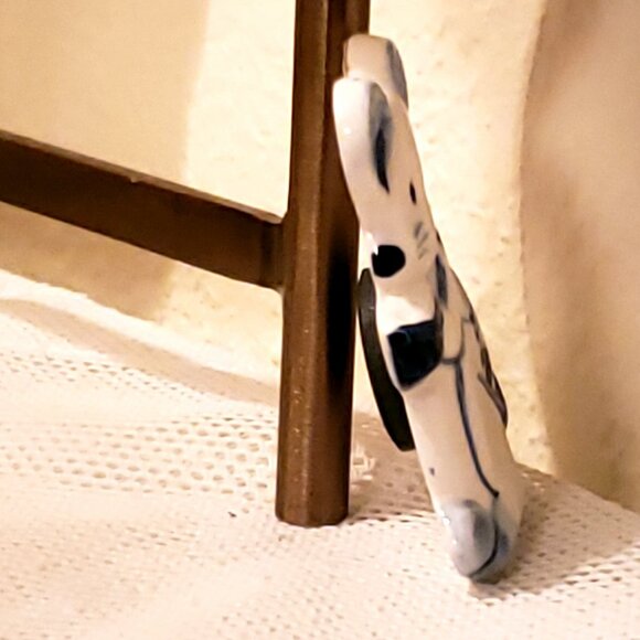 Vintage Danish Ceramic Glazed Blue White Hand-painted Mouse Solvang - Picture 3 of 8